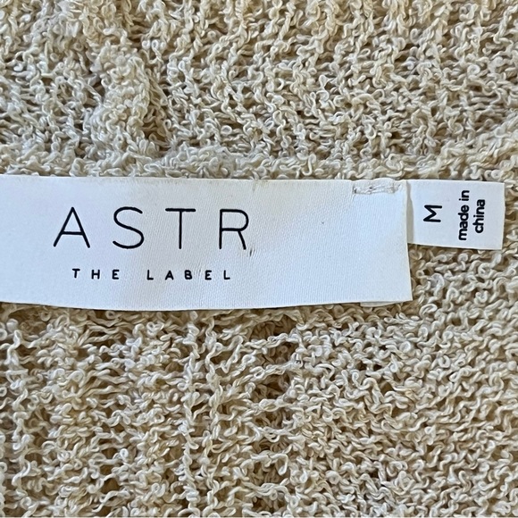 ASTR The Label Cream Colored Faux Wrap Stretchy Knit Semi-Sheer Sweater Med EUC - Picture 12 of 14